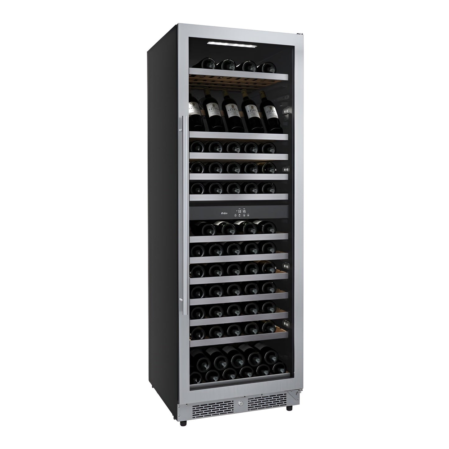 Avallon 24 Inch Wide 140 Bottle Capacity Built-In or Free Standing Wine Cooler with Wood Shelves, Dual Zone Cooling, Door Alarm, Door Lock and Energy Star Rated - AWC243TDZRHA