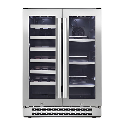 Avallon 24 Inch Wide 21 Bottle and 60 Can Capacity Built-In Wine Cooler and Beverage Center Combo - AWBC241GGFD