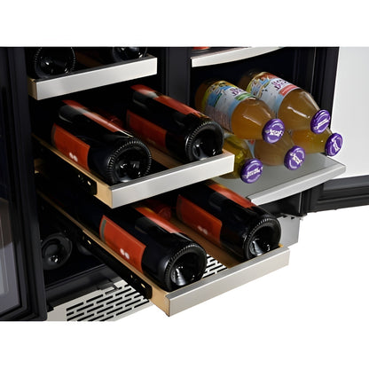 Avallon 24 Inch Wide 21 Bottle and 60 Can Capacity Built-In Wine Cooler and Beverage Center Combo - AWBC241GGFD