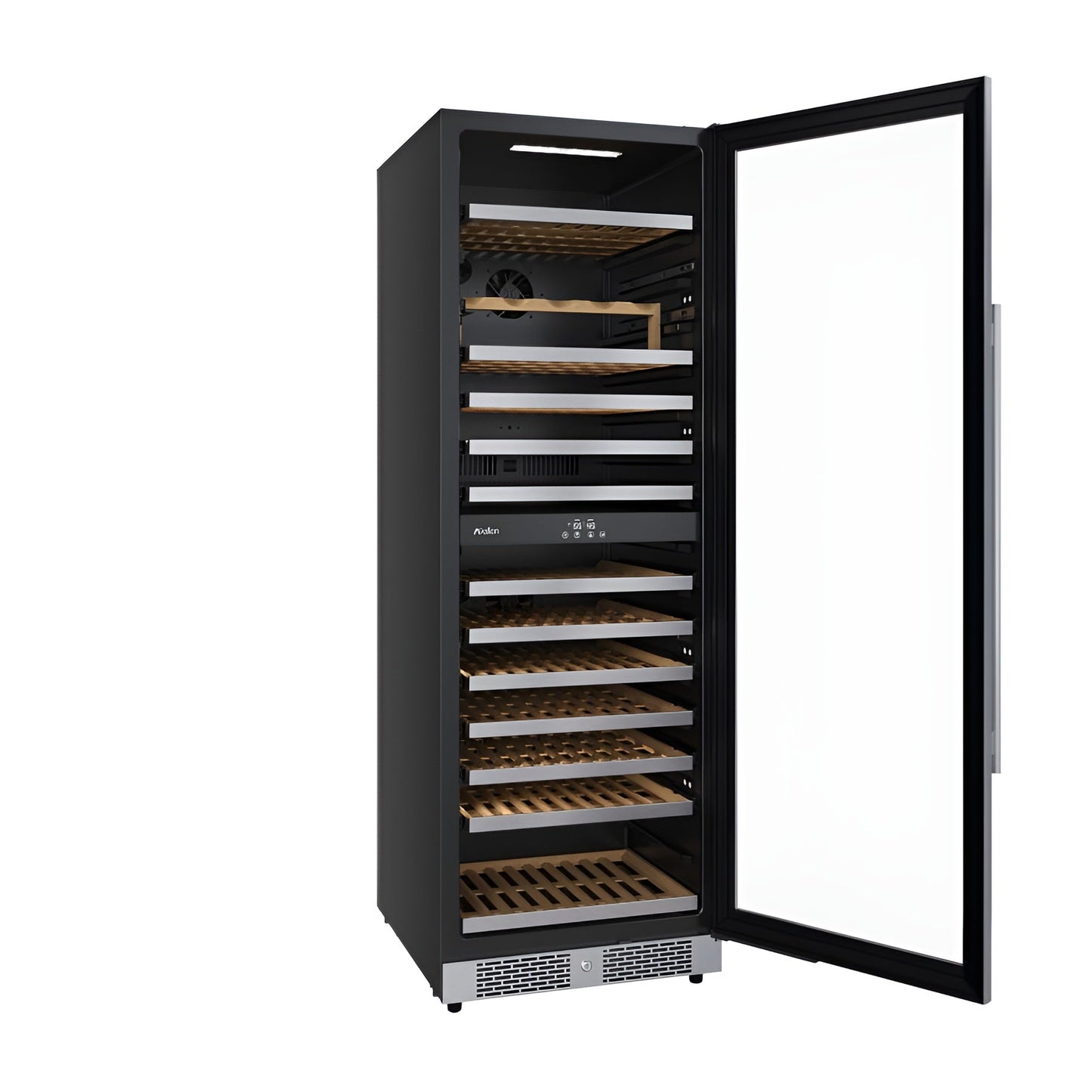 Avallon 24 Inch Wide 140 Bottle Capacity Built-In or Free Standing Wine Cooler with Wood Shelves, Dual Zone Cooling, Door Alarm, Door Lock and Energy Star Rated - AWC243TDZRHA