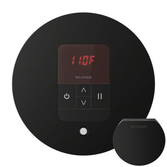 Mr. Steam iTempo Round Steam Shower Control in Matte Black with Polished Chrome Bezel - MSITEMPORD-M
