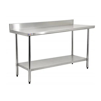 Chef AAA Commercial Work Table Stainless Steel Size 60"x30"x34" w/ 4" Backsplash - SSWT3060