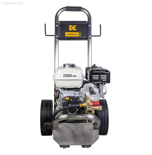BE Power Equipment 2500 PSI  3.0 GPM Gas Pressure Washer with Honda GX200 Engine and Comet Triplex Pump - PowerGen USA - PE-2565HWSCOMSP
