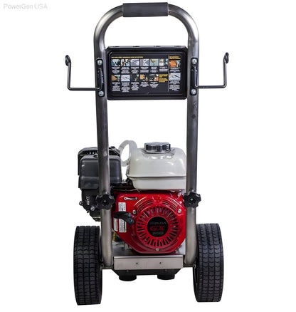 BE Power Equipment 2500 PSI  3.0 GPM Gas Pressure Washer with Honda GX200 Engine and Comet Triplex Pump - PowerGen USA - PE-2565HWSCOMSP