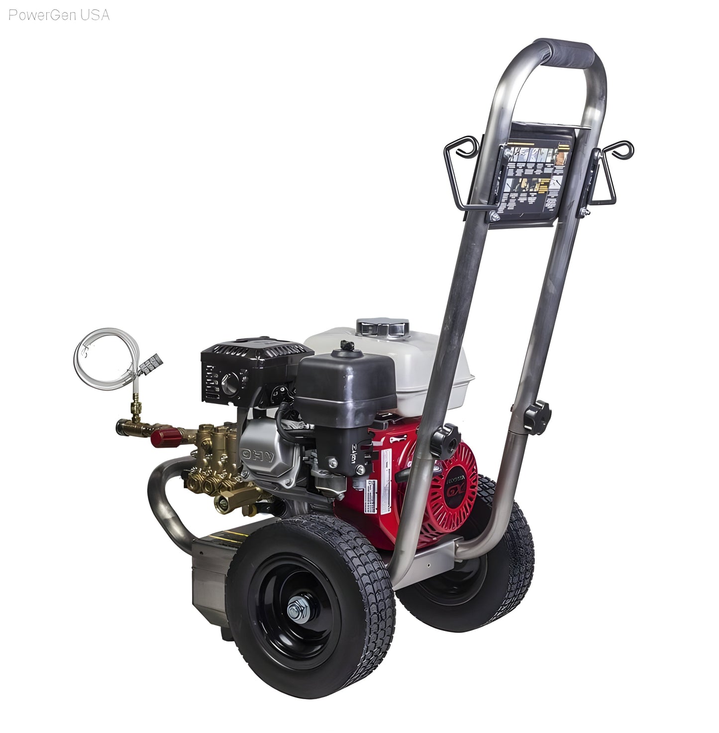 BE Power Equipment 2500 PSI  3.0 GPM Gas Pressure Washer with Honda GX200 Engine and Comet Triplex Pump - PowerGen USA - PE-2565HWSCOMSP