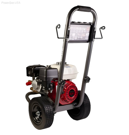 BE Power Equipment 2500 PSI  3.0 GPM Gas Pressure Washer with Honda GX200 Engine and General Triplex Pump - PowerGen USA - B2565HGS