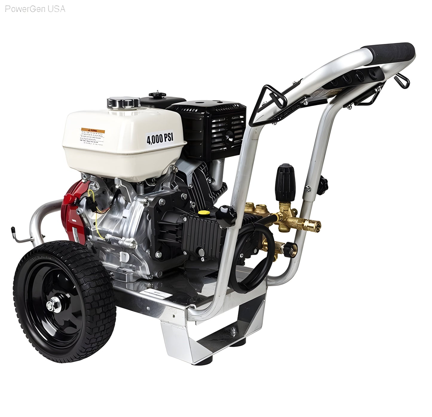 BE Power Equipment 2500 PSI 3.0 GPM Gas Pressure Washer with Honda GX200 Engine and General Triplex Pump - PowerGen USA - PE-2565HWAGENSP