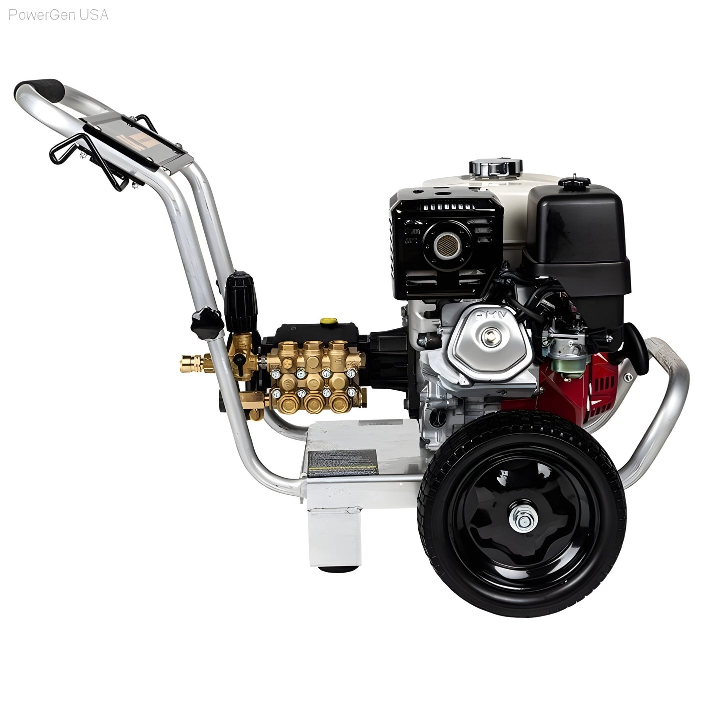 BE Power Equipment 2500 PSI 3.0 GPM Gas Pressure Washer with Honda GX200 Engine and General Triplex Pump - PowerGen USA - PE-2565HWAGENSP