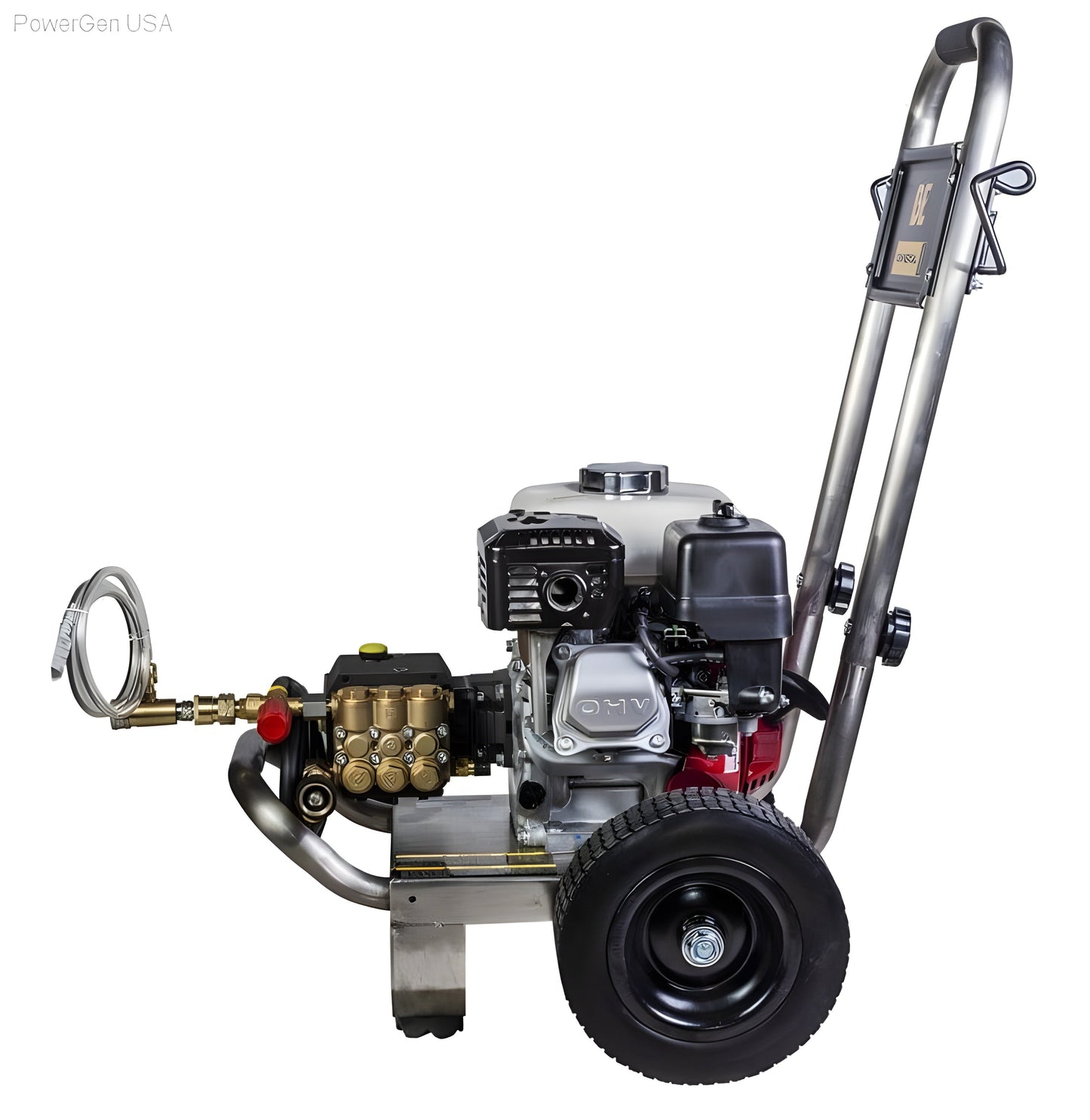 BE Power Equipment 2500 PSI  3.0 GPM Gas Pressure Washer with Honda GX200 Engine and General Triplex Pump - PowerGen USA - PE-2565HWSGENSP