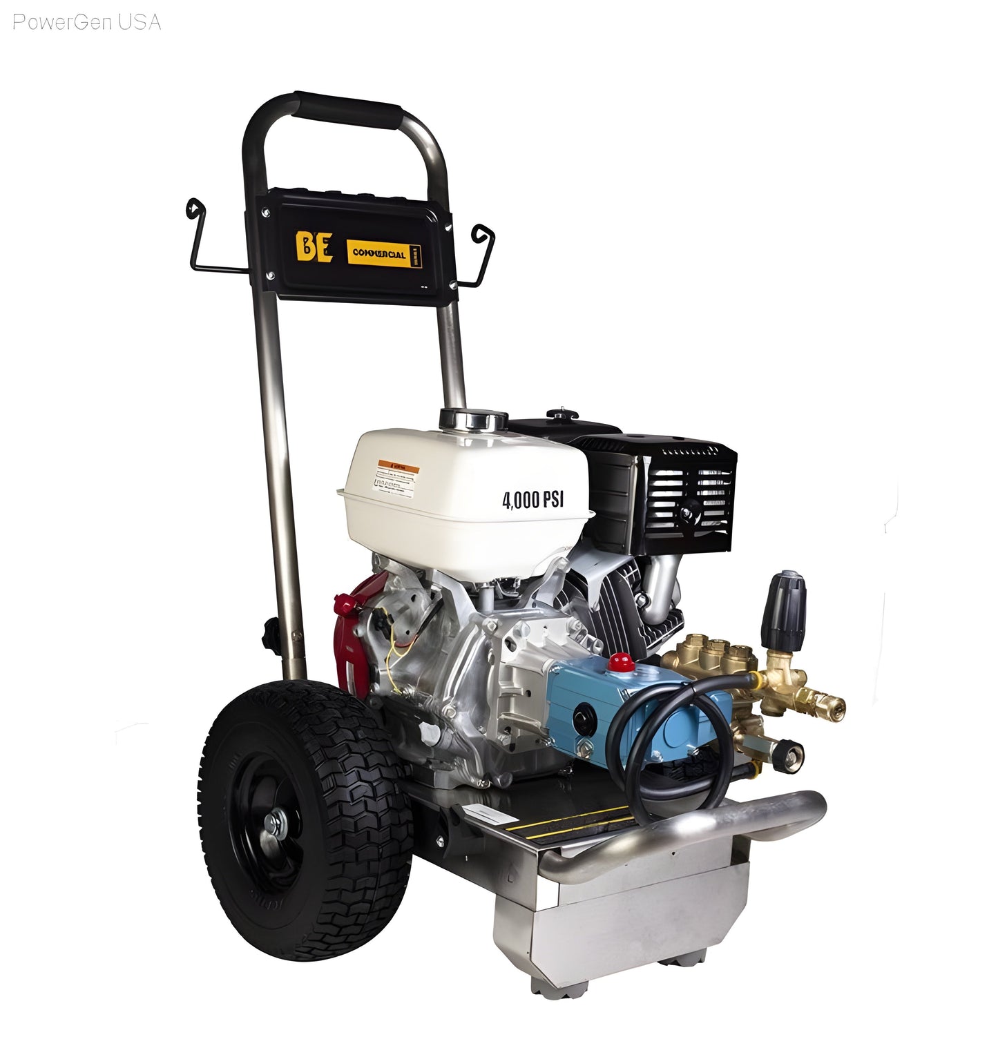 BE Power Equipment 4000 PSI 4.0 GPM Gas Pressure Washer with Honda GX390 Engine and CAT Triplex Pump - PowerGen USA - PE-4013HWPSCAT