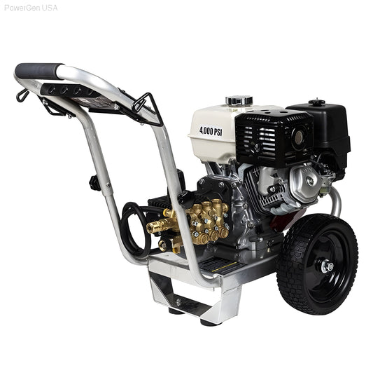 BE Power Equipment 4000 PSI 4.0 GPM GPM Gas Pressure Washer with Honda GX390 Engine and General Triplex Pump - PowerGen USA - PE-4013HWPAGEN