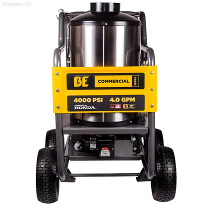 BE Power Equipment Commercial Series 4000 Psi 4 GPM 389cc Honda GX390 Engine Gas Hot Water Pressure Washer - PowerGen USA - HW4013HG