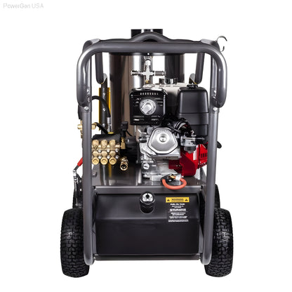 BE Power Equipment Commercial Series 4000 Psi 4 GPM 389cc Honda GX390 Engine Gas Hot Water Pressure Washer - PowerGen USA - HW4013HG