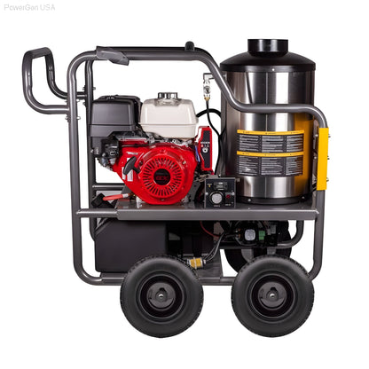 BE Power Equipment Commercial Series 4000 Psi 4 GPM 389cc Honda GX390 Engine Gas Hot Water Pressure Washer - PowerGen USA - HW4013HG