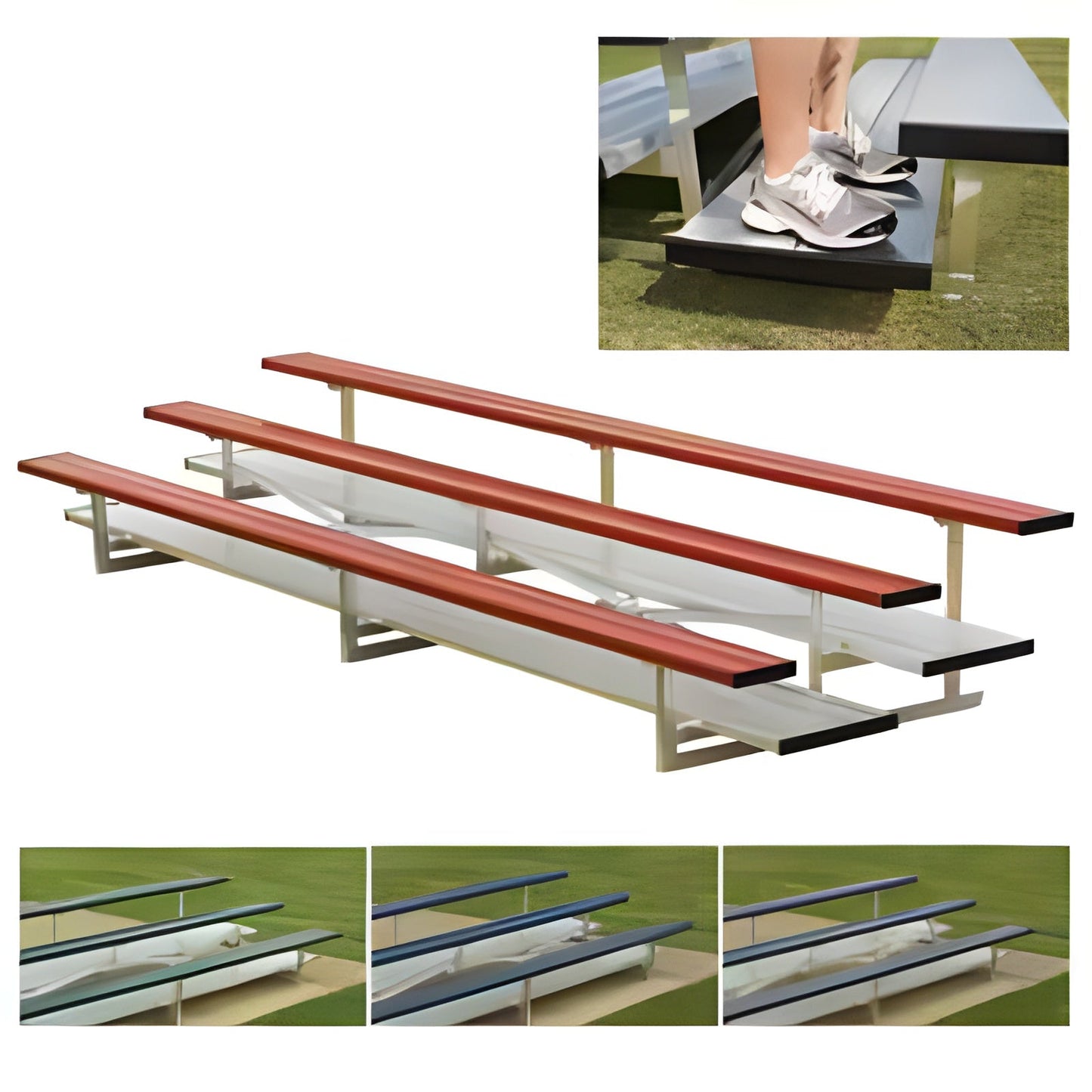 Bleacher 2 or 3 Rows Aluminum Preferred Bleachers - NB-0307.5APRF