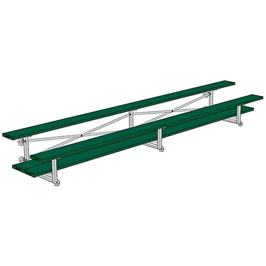 Bleacher - 15 ft. (2 Row - Single Foot Plank) - Tip & Roll (Powder Coated)