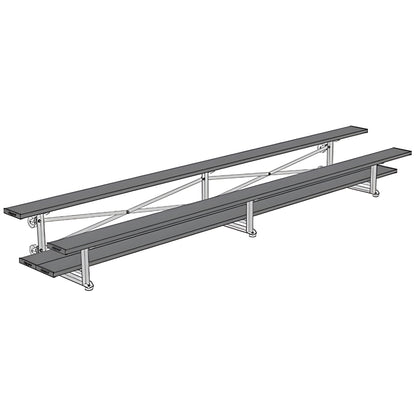 Bleacher - 15 ft. (2 Row - Single Foot Plank) - Tip & Roll (Powder Coated)