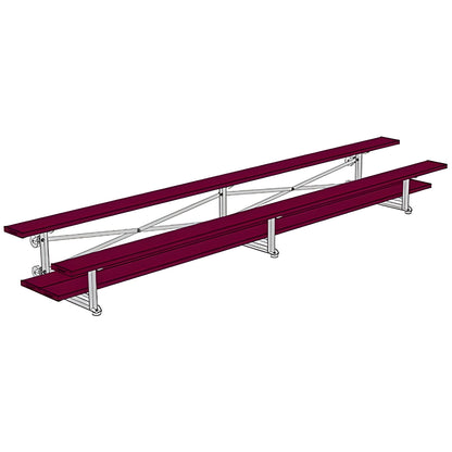 Bleacher - 15 ft. (2 Row - Single Foot Plank) - Tip & Roll (Powder Coated)