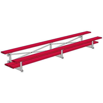 Bleacher - 15 ft. (2 Row - Single Foot Plank) - Tip & Roll (Powder Coated)