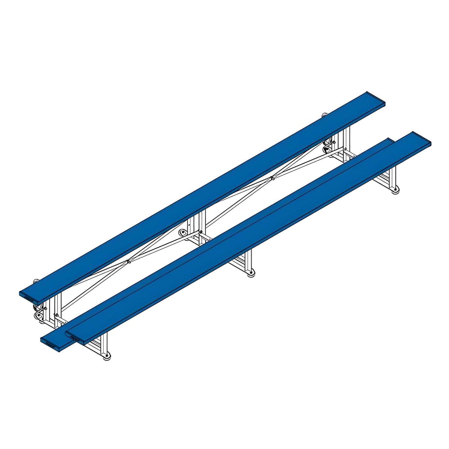 Bleacher - 15 ft. (2 Row - Single Foot Plank) - Tip & Roll (Powder Coated)