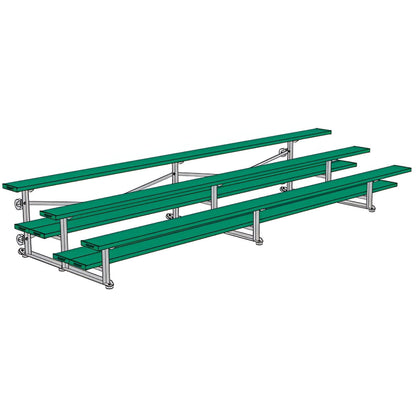 Bleacher - 15 ft. (3 Row - Double Foot Plank) - Tip & Roll - BLDP-3TRG