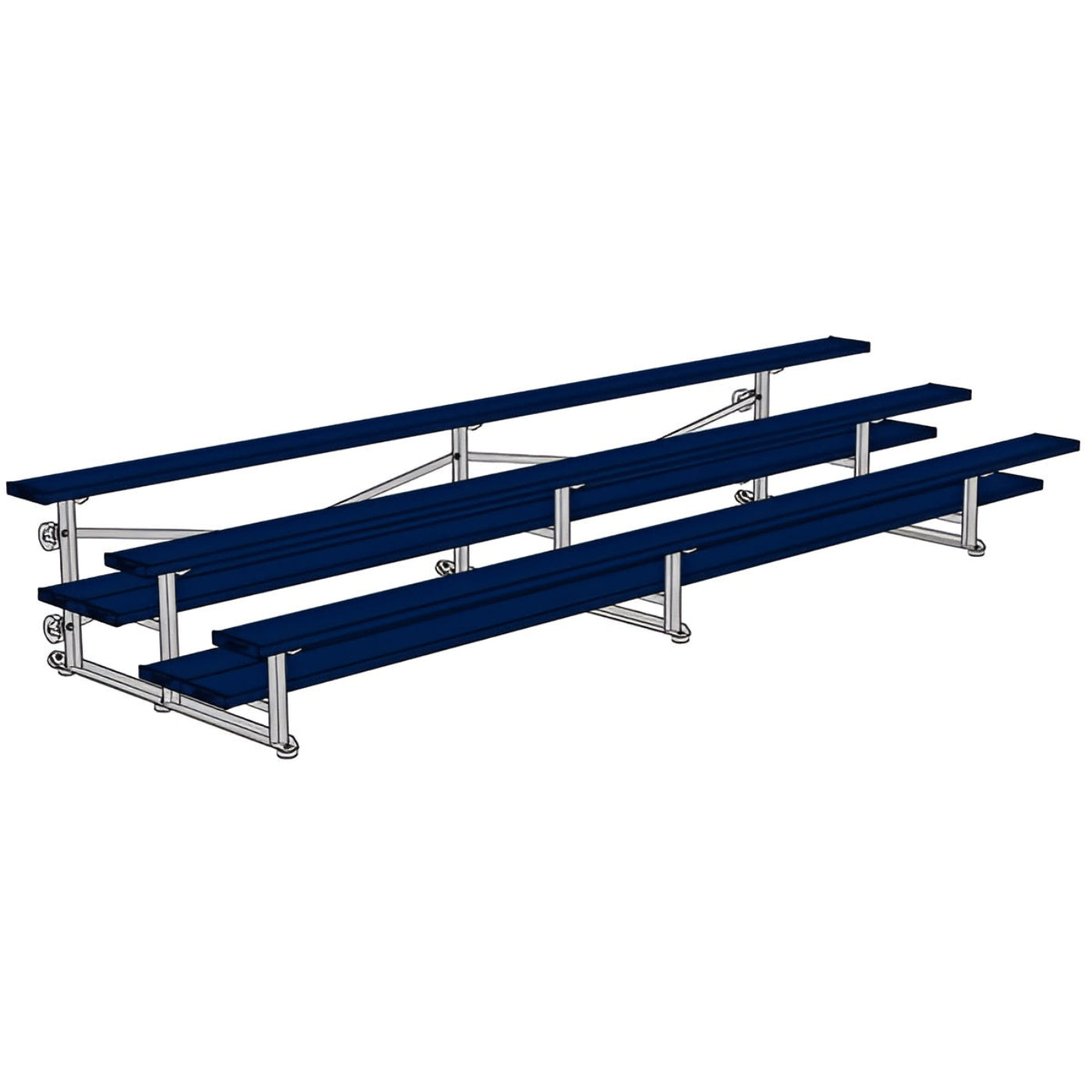 Bleacher - 15 ft. (3 Row - Double Foot Plank) - Tip & Roll - BLDP-3TRG