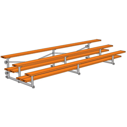 Bleacher - 15 ft. (3 Row - Double Foot Plank) - Tip & Roll - BLDP-3TRG