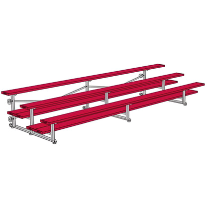 Bleacher - 15 ft. (3 Row - Double Foot Plank) - Tip & Roll - BLDP-3TRG