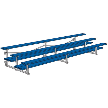 Bleacher - 15 ft. (3 Row - Double Foot Plank) - Tip & Roll - BLDP-3TRG