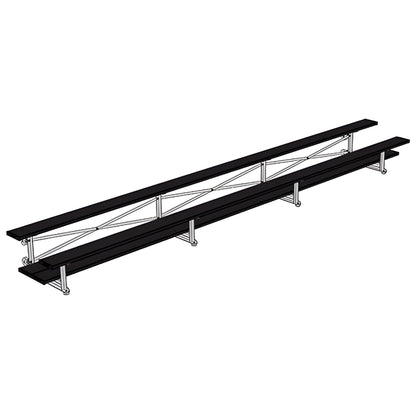 Bleacher - 21 ft. (2 Row - Double Foot Plank) - Tip & Roll - BLDP-221TRG