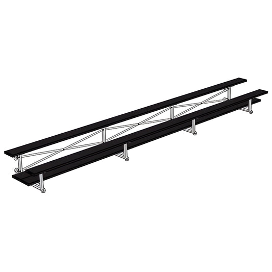 Bleacher - 21 ft. (2 Row - Double Foot Plank) - Tip & Roll - BLDP-221TRG