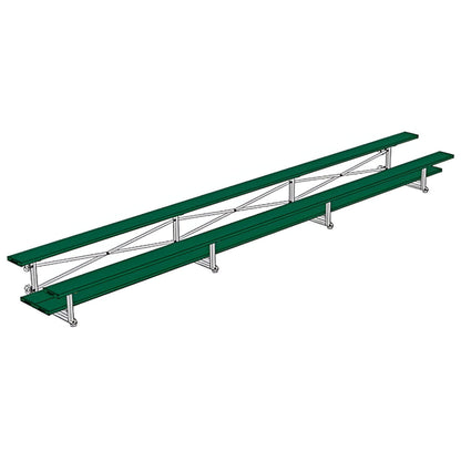 Bleacher - 21 ft. (2 Row - Double Foot Plank) - Tip & Roll - BLDP-221TRG