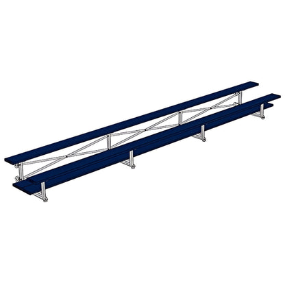 Bleacher - 21 ft. (2 Row - Double Foot Plank) - Tip & Roll - BLDP-221TRG