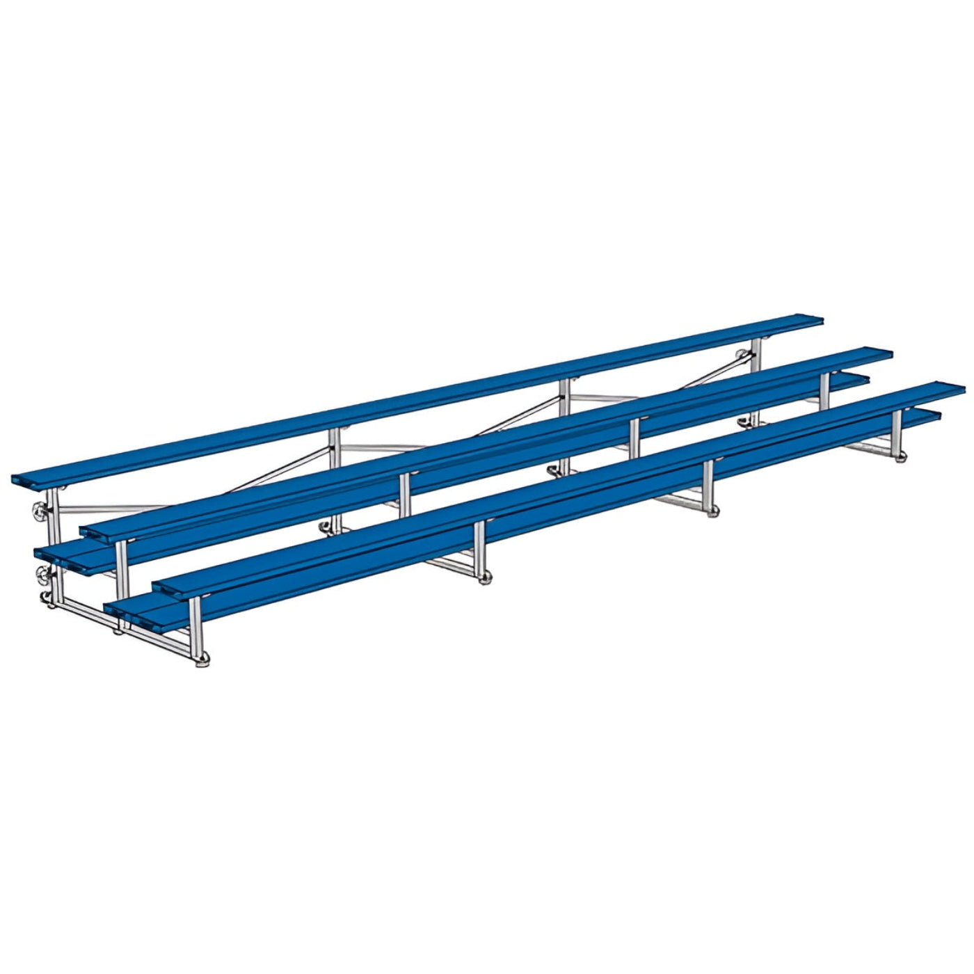 Bleacher - 21 ft. (3 Row - Double Foot Plank) - Tip & Roll - BLDP-321TRG