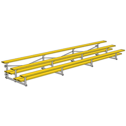 Bleacher - 21 ft. (3 Row - Double Foot Plank) - Tip & Roll - BLDP-321TRG