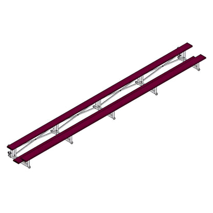 Bleacher - 27 ft. (2 Row - Single Foot Plank) - Tip & Roll - BLCH-227TRG