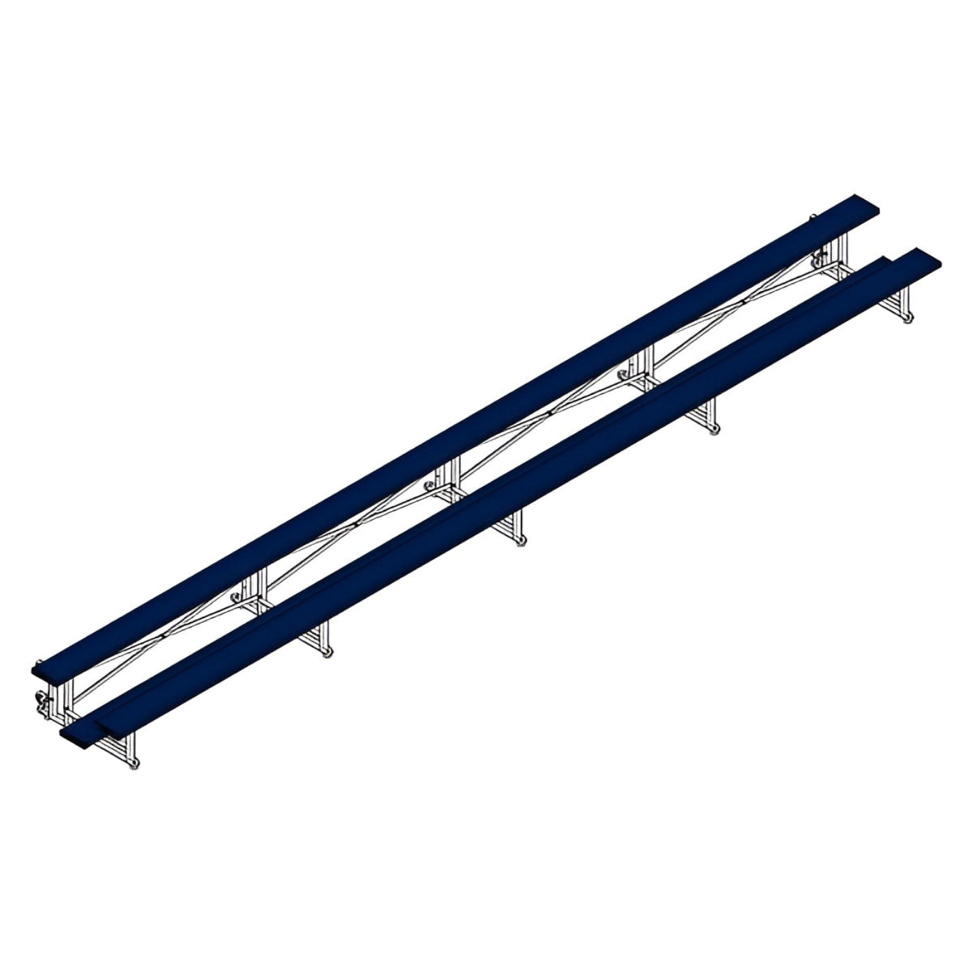 Bleacher - 27 ft. (2 Row - Single Foot Plank) - Tip & Roll - BLCH-227TRG