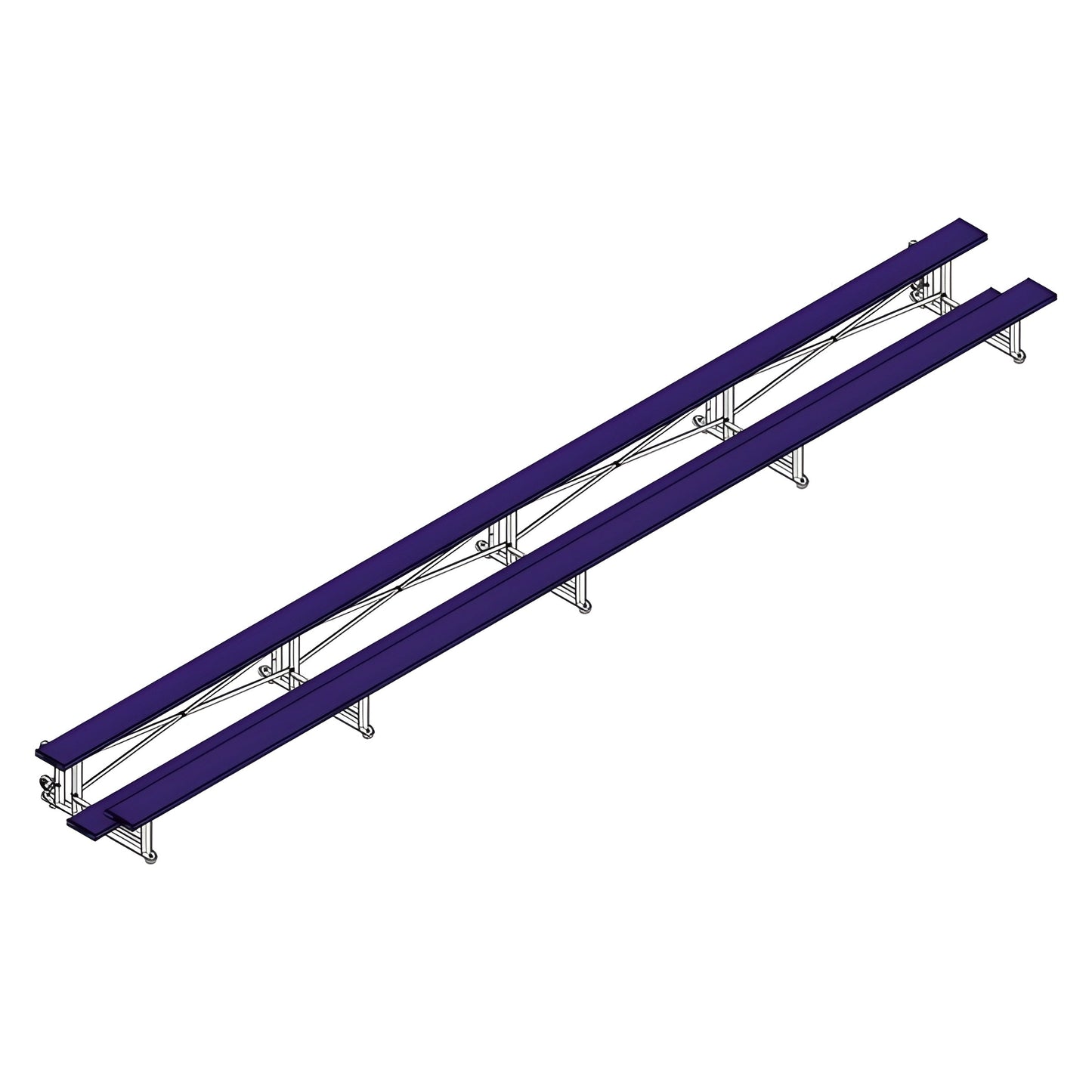 Bleacher - 27 ft. (2 Row - Single Foot Plank) - Tip & Roll - BLCH-227TRG
