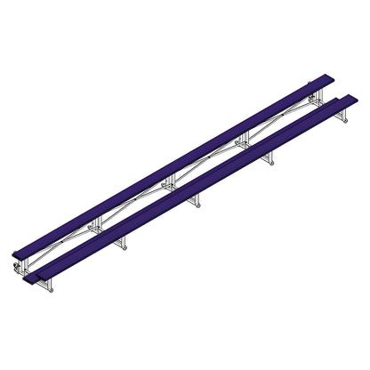 Bleacher - 27 ft. (2 Row - Single Foot Plank) - Tip & Roll - BLCH-227TRG