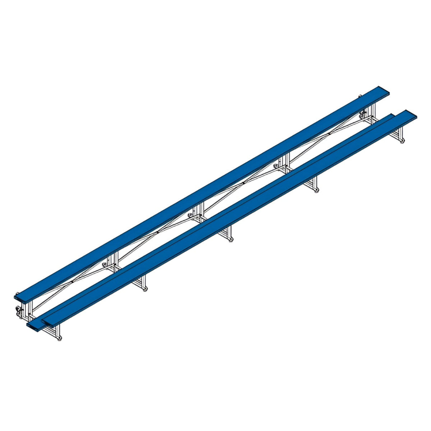 Bleacher - 27 ft. (2 Row - Single Foot Plank) - Tip & Roll - BLCH-227TRG