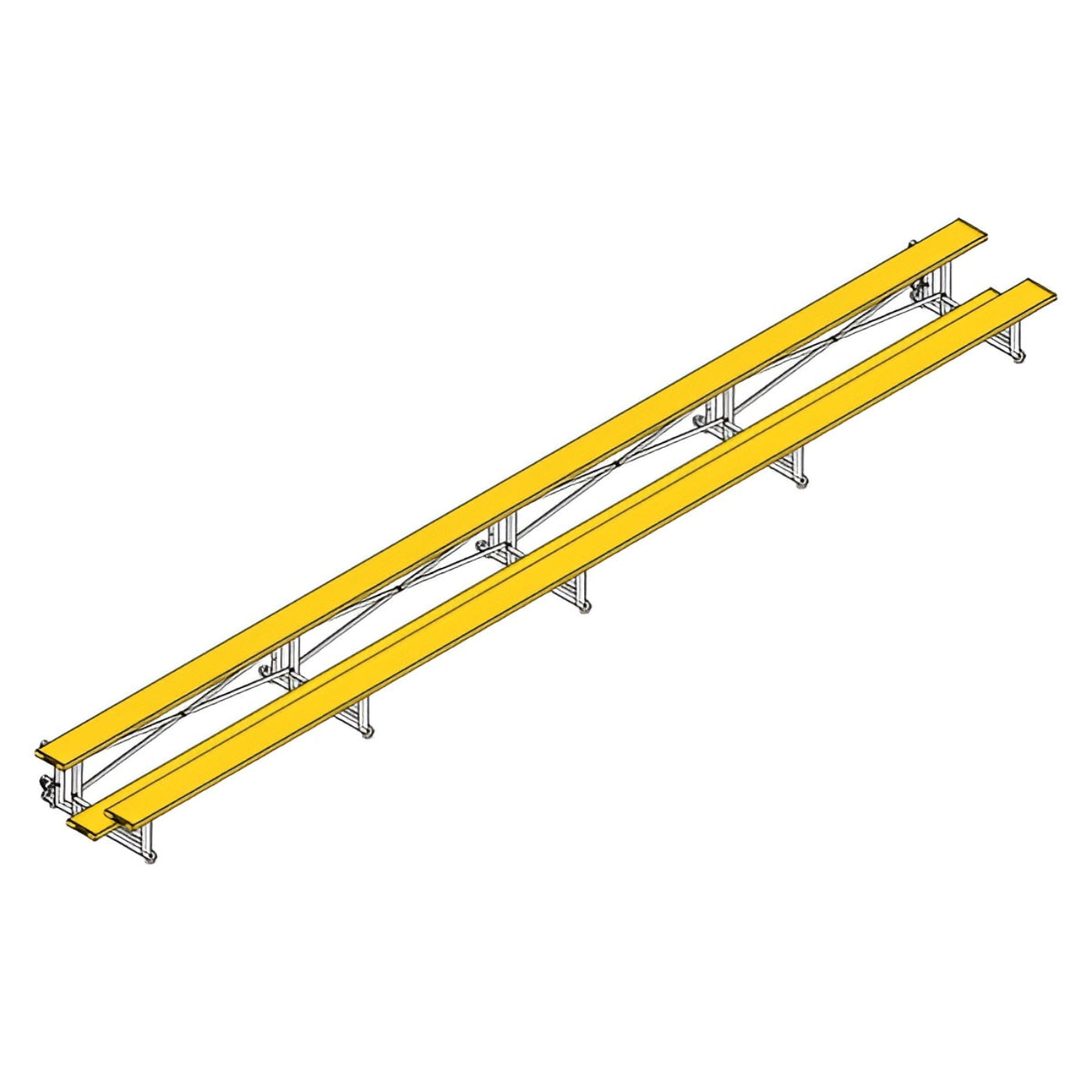 Bleacher - 27 ft. (2 Row - Single Foot Plank) - Tip & Roll - BLCH-227TRG