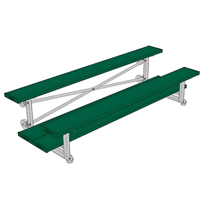 Bleacher - 7-1/2 ft. (2 Row - Double Foot Plank) - Tip & Roll -  BLDP-375TRGPC
