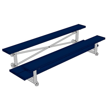 Bleacher - 7-1/2 ft. (2 Row - Double Foot Plank) - Tip & Roll -  BLDP-375TRGPC