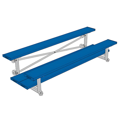 Bleacher - 7-1/2 ft. (2 Row - Double Foot Plank) - Tip & Roll -  BLDP-375TRGPC