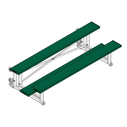 Bleacher - 7-1/2 ft. (2 Row - Single Foot Plank) - Tip & Roll