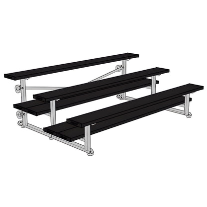 Bleacher - 7-1/2 ft. (3 Row - Double Foot Plank) - Tip & Roll -  BLDP-375TRGPC