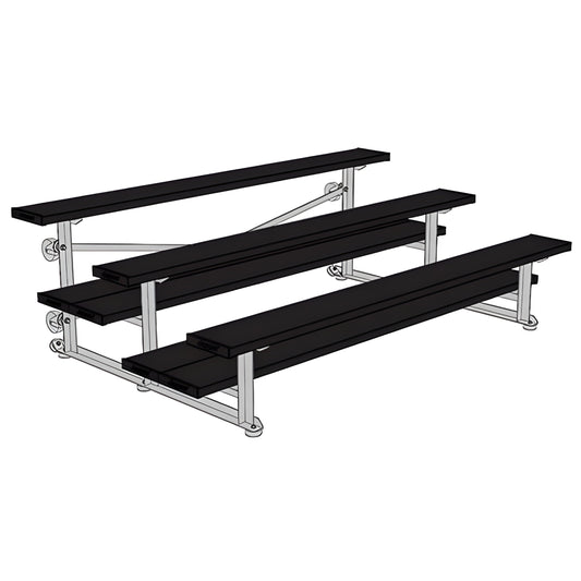Bleacher - 7-1/2 ft. (3 Row - Double Foot Plank) - Tip & Roll -  BLDP-375TRGPC