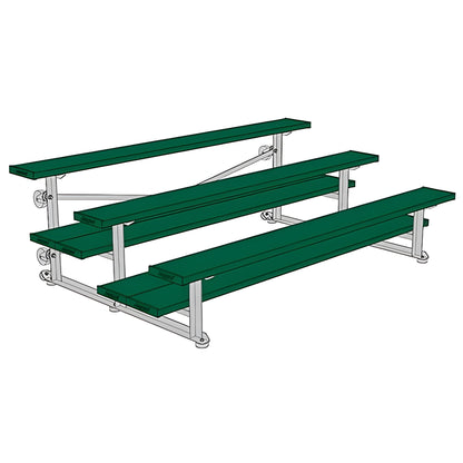 Bleacher - 7-1/2 ft. (3 Row - Double Foot Plank) - Tip & Roll -  BLDP-375TRGPC