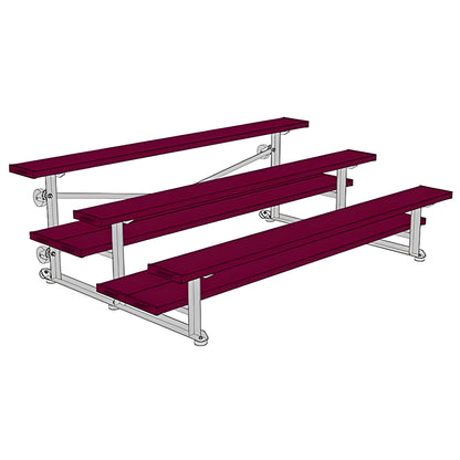 Bleacher - 7-1/2 ft. (3 Row - Double Foot Plank) - Tip & Roll -  BLDP-375TRGPC