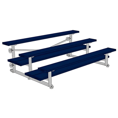 Bleacher - 7-1/2 ft. (3 Row - Double Foot Plank) - Tip & Roll -  BLDP-375TRGPC